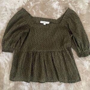 Loft Women’s Puffed Sleeve Peplum Style Top